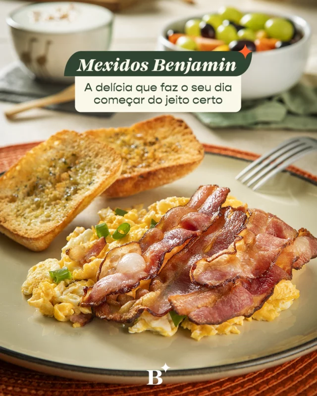 Bom dia com B de bacon bem feito. 😍

Comece seu dia com o sabor que você merece! Experimente essa combinação de ovos, bacon e um pão douradinho pro seu café da manhã ou brunch.

#benjaminpadaria #benjapadaria #padariasp #saopaulo #ovosmexidos #bacon #cafédamanha #brunch