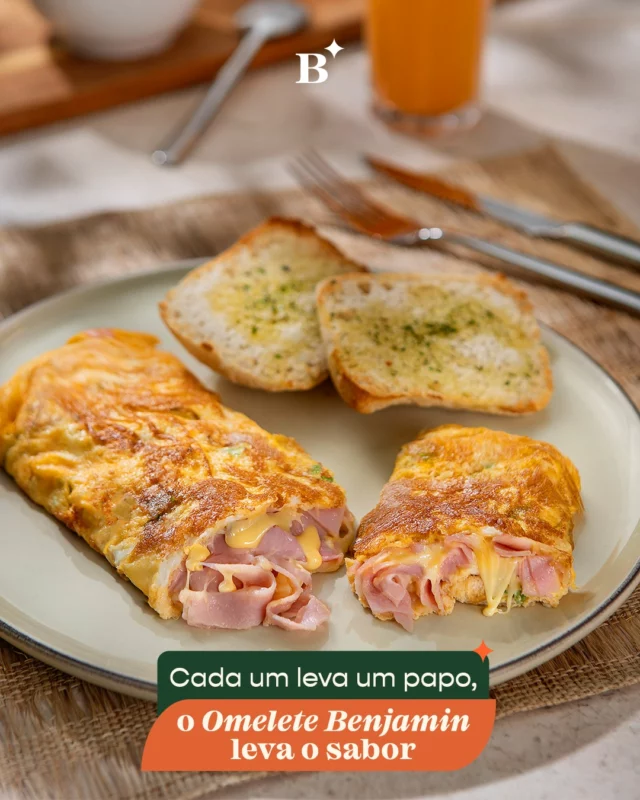 Para o seu café da manhã em boa companhia ter muito sabor, conte com o nosso Omelete Benjamin: feito na hora e servido quentinho com todo o cuidado.

É aquele momento leve, gostoso, que começa com uma boa conversa e termina com vontade de repetir.

Já passou por aqui hoje? Vem experimentar o seu! 

#Benjamin #PadariaSP #OmeleteBenjamin #CaféDaManhã #Brunch
