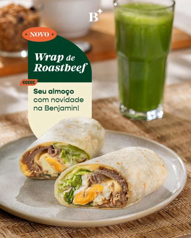 Um almoço rápido não precisa ser sem graça.

Wrap de roastbeef bem temperado, suco detox e uma boa salada de frutas de sobremesa. Tudo sem pesar na volta ao trabalho! 

Experimente hoje e conta nos comentários se não é um combo perfeito!

#Benjamin #PadariaSP