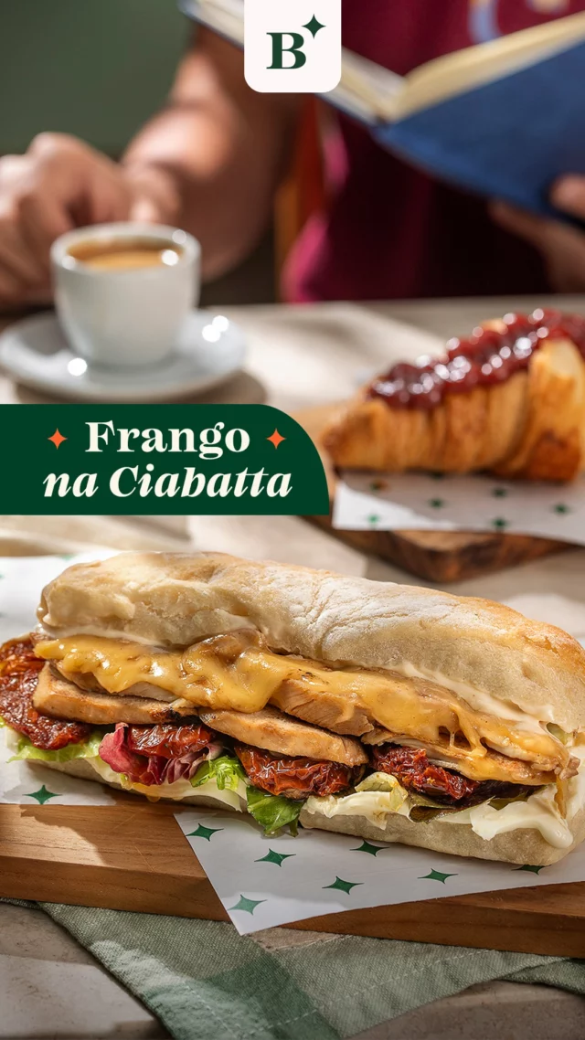 Frango grelhado suculento, queijo prato derretido e o toque intenso do tomate seco, um sanduíche clássico na ciabatta. 

Pra finalizar, aproveite seu momento com um café delicioso acompanhado de um doce croissant francês recheado. 

Almoce com a gente ou faça seu pedido pelo iFood!

#Benjamin #PadariaSP