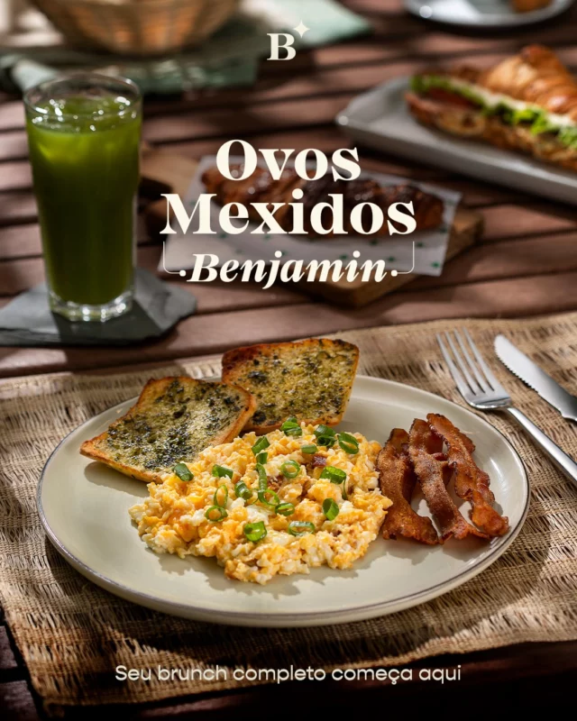 Tem manhãs que pedem uma mesa cheia de sabor: ovos mexidos macios, bacon crocante, pãozinho na chapa e sua bebida favorita.

Na Benjamin, seu brunch tem sabor de pausa bem feita. 🌿☕

#Benjamin #PadariaSP #Brunch #Padoca #OvosMexidos