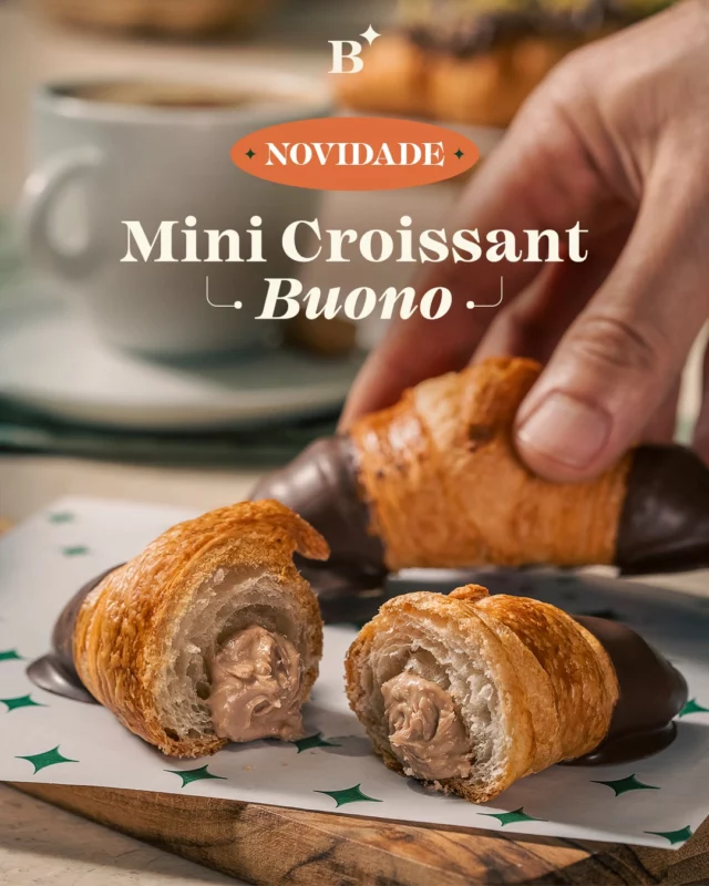 Seu momento doce ganhou um novo sabor. 🥐✨ 

Experimente o Mini Croissant Buono, com recheio cremoso de avelã que remete ao clássico Bueno que vocês conhecem.

Já disponível nas nossas padarias e pronto para conquistar você!

#Benjamin #PadariaSP #Croissant #Novidade #MiniCroissant