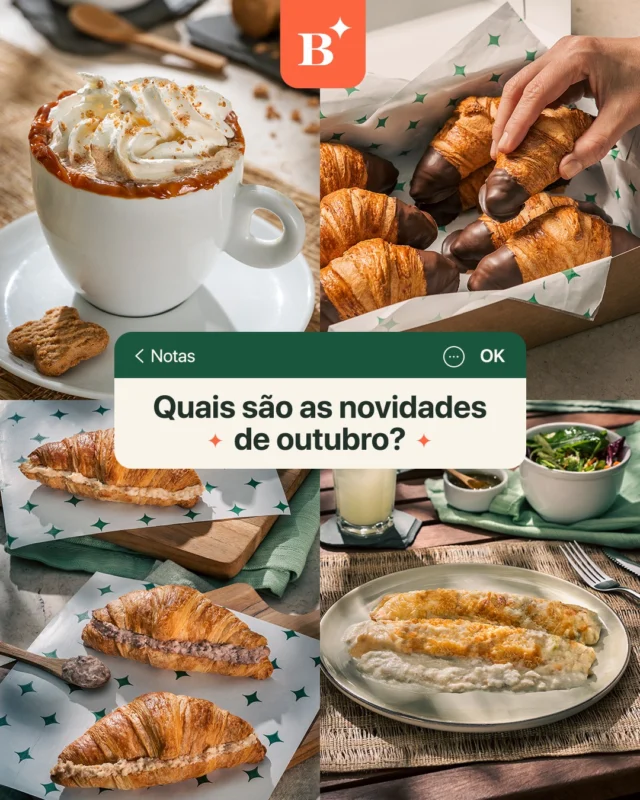 As novidades de outubro chegaram pra deixar seu dia ainda mais gostoso 😋 

Tem novos sabores de cappuccino, mini croissants de todos os jeitos e até panquecas saindo do forno! 

Já escolheu qual vai ser a sua pausa de hoje? 💚

#Benjamin #Cappuccino #MiniCroissant #Panquecas #PadariaSP