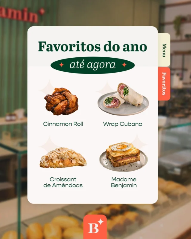 Tem sabores que acabam entrando na rotina sem a gente perceber. 🤎

Esses estão sendo os favoritos dos clientes, acompanhando diferentes ocasiões do dia a dia. Algum desses também é seu favorito? 

#BenjaminAPadaria #PadariaSP #Croque #Croissant #Wrap