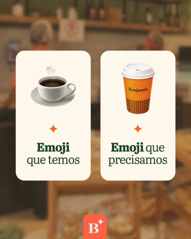 Enquanto esses emojis não chegam, as versões reais já existem na Benjamin. 🥐

Mas fica aí a sugestão para a próxima atualização. 

#BenjaminAPadaria #PadariaSP #Croissant #Café #Brunch #Pausa